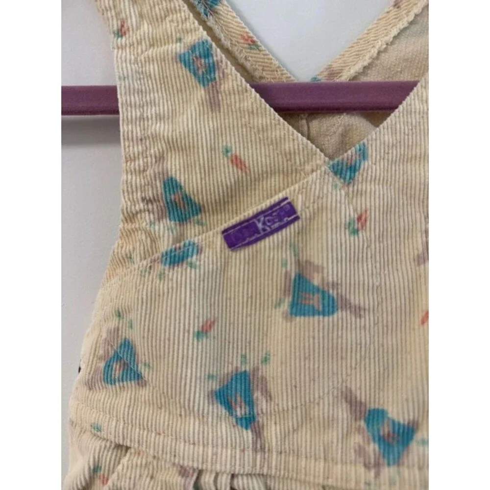 Vintage Paper Tag Made in the USA Oshkosh Yellow Rabbit Overalls